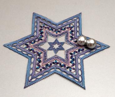 Preview: 592 Klöppelbrief Deckchen Stern "Stella"